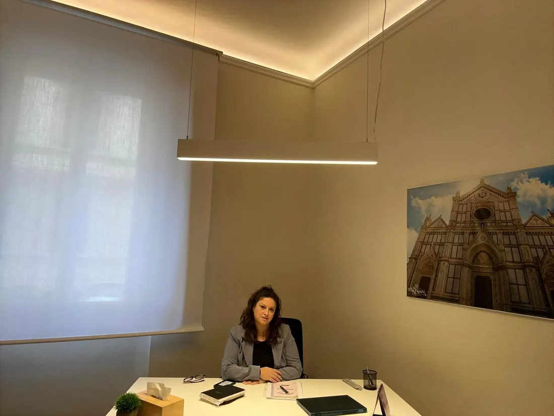 La scrivania dello studio presso StudioIn, a Firenze